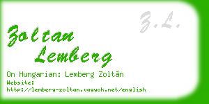 zoltan lemberg business card